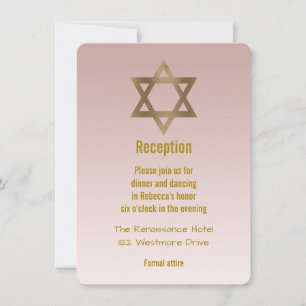 Elegant Gold Star von David Bat Mitzvah Empfang Einladung