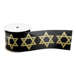 Elegant Gold Star von David - Hanukkah Satin Ribbo Satinband