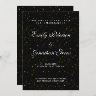 Elegant Gold Stars-Hochzeiten Einladung