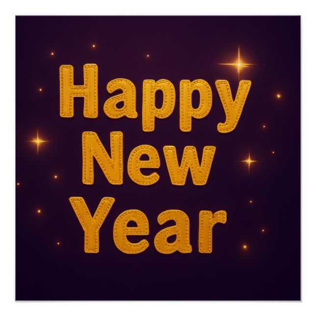 Elegant Gold Stitched Typography Classy Party Poster (Vorderseite)