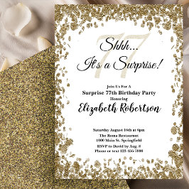 Elegant Gold Surprise 77th Birthday Invitation Einladung