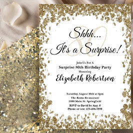 Elegant Gold Surprise 80th Birthday Invitation Einladung