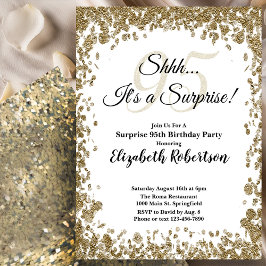 Elegant Gold Surprise 95th Birthday Invitation Einladung
