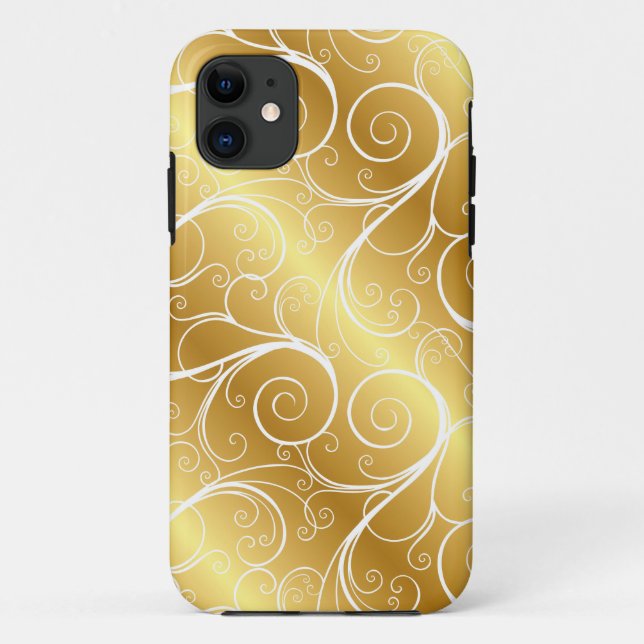 Elegant Gold Swirl iPhone Case (Rückseite)