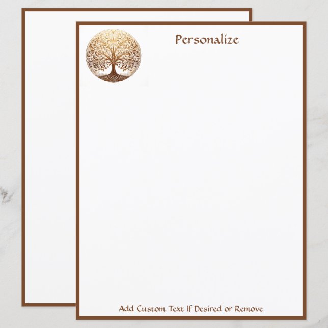 Elegant Gold Tree of Life Spiritual Zen (Vorne/Hinten)