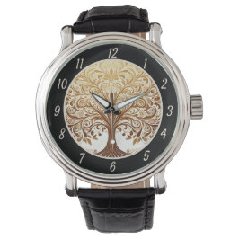 Elegant Gold Tree of Life Spiritual Zen  Armbanduhr