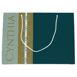 Elegant Gold Turquoise Große Geschenktüte