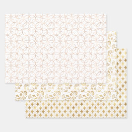 Elegant Gold Verziert Geschenkpapier Set