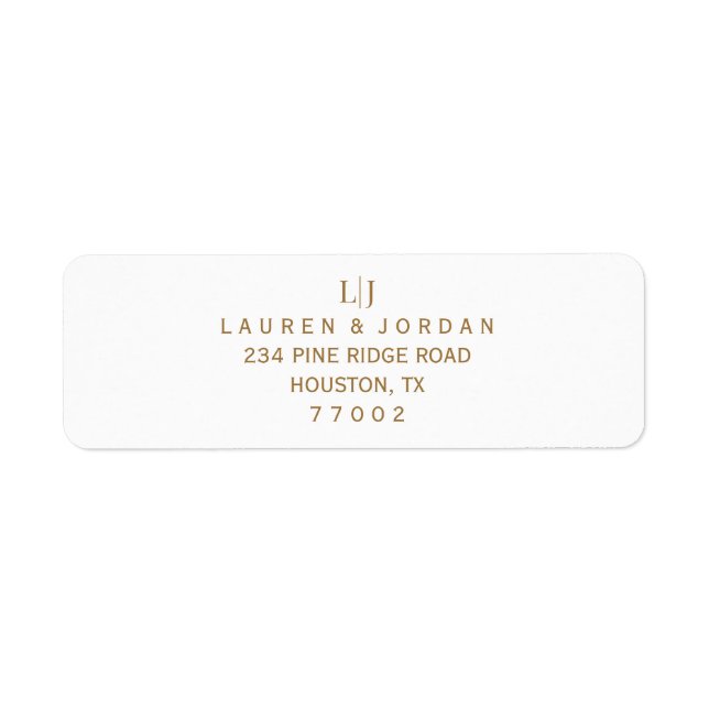 Elegant Gold Wedding Return Address Labels (Vorne)