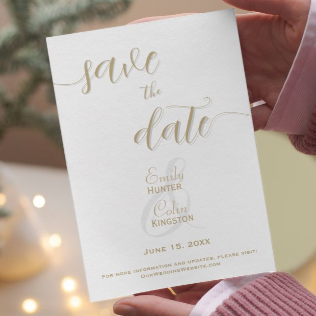 Elegant Gold Wedding Save the Date (Von Creator hochgeladen)