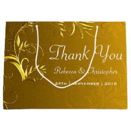 Elegant Gold Wedding Vielen Dank Große Geschenktüte