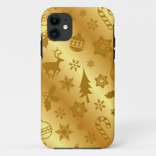 Elegant Gold Weihnachts Print iPhone Case