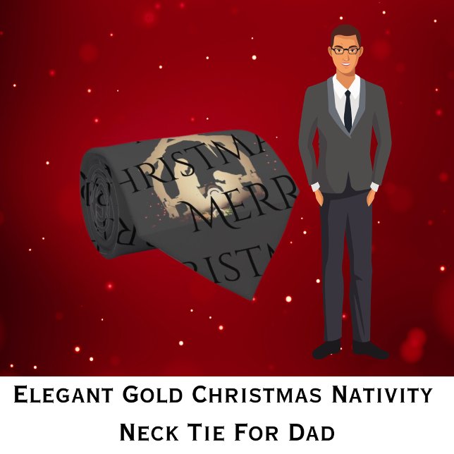 Elegant Gold Weihnachtskrippe Krawatte (Elegant Gold Christmas Nativity Neck Tie)