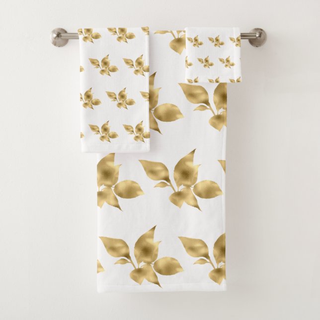 ELEGANT GOLD WHIRLL BADEZIMMER TOWEL SET (Insitu)