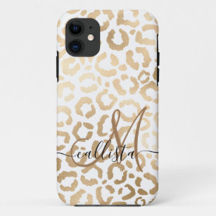 Elegant Gold White Leopard Cheetah Animal Print Case-Mate iPhone Hülle