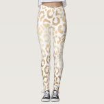 Elegant Gold White Leopard Cheetah Animal Print Leggings<br><div class="desc">Dieses elegante und schicke Tierbild eignet sich perfekt für die stilvolle und trendige Mode. Es verfügt über ein handgezeichnet Imitat bedruckt Goldfolien Gepard-Leopardenmuster auf einem einfachen weißen Hintergrund. Die durch Anklicken der Optionen geändert werden können. Es ist ein luxuriöses und stilvolles Safari-Design. ***WICHTIGE HINWEIS FÜR DESIGN: Für individuelle Designanfragen, wie...</div>