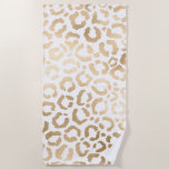 Elegant Gold White Leopard Cheetah Animal Print Strandtuch<br><div class="desc">Dieses elegante und schicke Tierbild eignet sich perfekt für die stilvolle und trendige Mode. Es verfügt über ein handgezeichnet Imitat bedruckt Goldfolien Gepard-Leopardenmuster auf einem einfachen weißen Hintergrund. Die durch Anklicken der Optionen geändert werden können. Es ist ein luxuriöses und stilvolles Safari-Design. ***WICHTIGE HINWEIS FÜR DESIGN: Für individuelle Designanfragen, wie...</div>