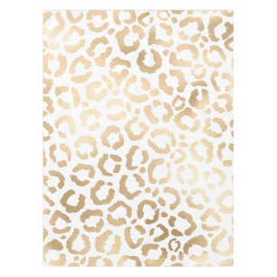 Elegant Gold White Leopard Cheetah Animal Print Tischdecke