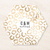 Elegant Gold White Leopard Cheetah Animal Print