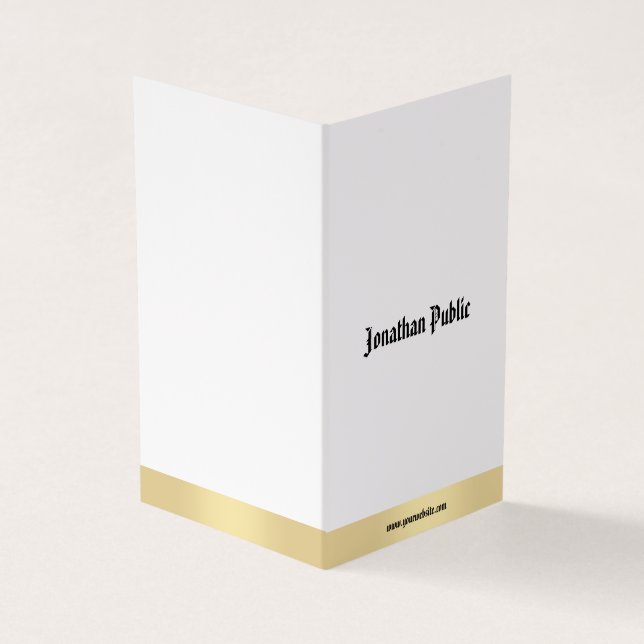 Elegant Gold White Minimalistisch Calligraphy Scri Visitenkarten (Vorderseite)