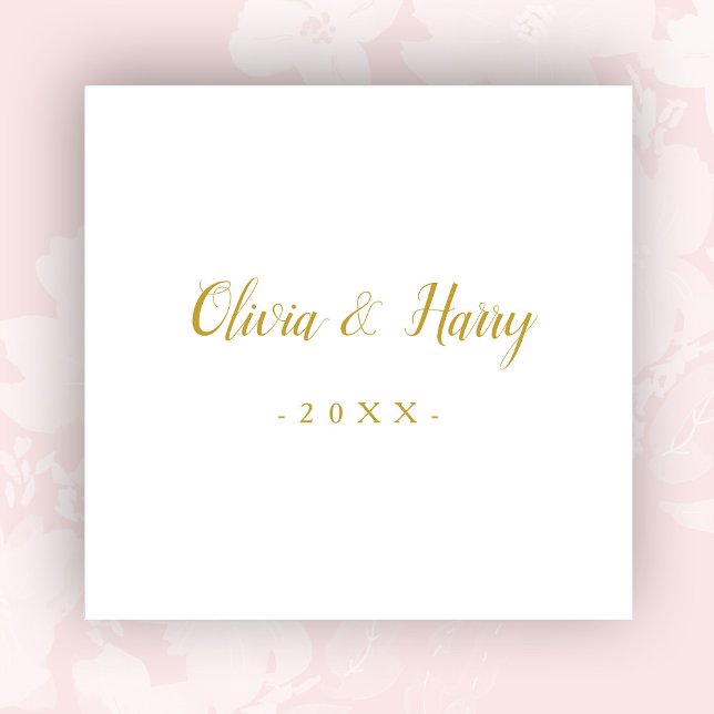 Elegant Gold White Wedding Paper Napkin Serviette (Von Creator hochgeladen)