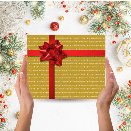 Elegant Gold Wiederholung Name Muster Weihnachtsge Geschenkpapier Set