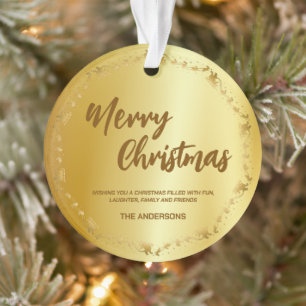 Elegant Gold Wreath Santa Sled Deer fröhlich Xmas Ornament