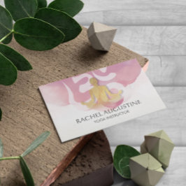 Elegant Gold Yoga Meditation Instructor Om Symbol Visitenkarte