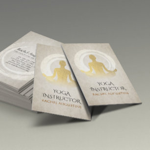 Elegant Gold Yoga Meditation Instructor ZEN Symbol Visitenkarte