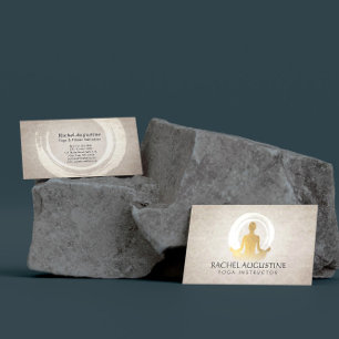 Elegant Gold Yoga Meditation Instructor ZEN Symbol Visitenkarte