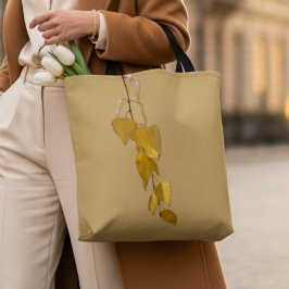 Elegant Golden Birch Leaves Christmas Gift