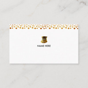 Elegant Golden Confetti on White Visitenkarte