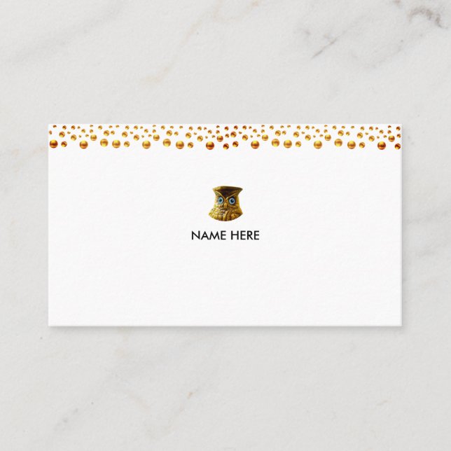 Elegant Golden Confetti on White Visitenkarte (Vorderseite)