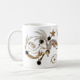 Elegant Golden Feather Swirl Coffee Art Classic Kaffeetasse