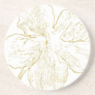 ​Elegant Golden Floral Abstract Line Art Getränkeuntersetzer