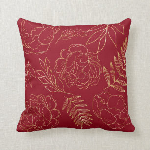 Elegant Golden Floral Kissen