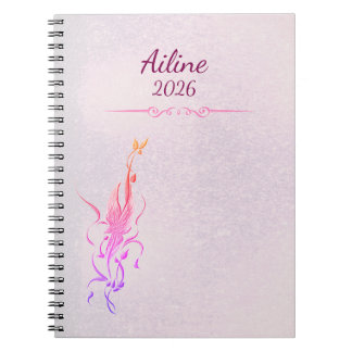 Elegant Golden Floral Vine spiral notebook Notizblock
