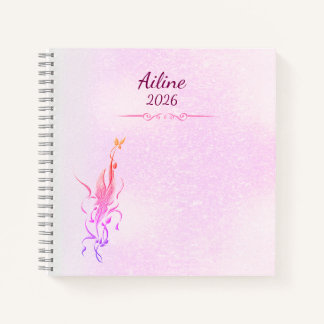 Elegant Golden Floral Vine spiral notebook Notizbuch