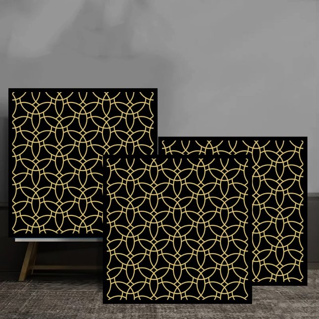 Elegant Golden Interlocking Circles luxury Fliese (Von Creator hochgeladen)