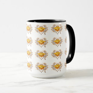 Elegant Goldenrod Hand gezeichnet Cap Abschluss Ta Tasse