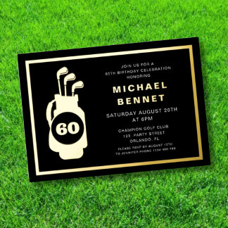 Elegant Golf 60th Birthday Folieneinladung