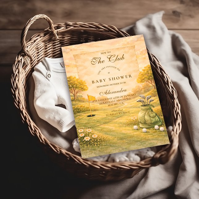 Elegant Golf Club Baby Shower Einladung (Von Creator hochgeladen)