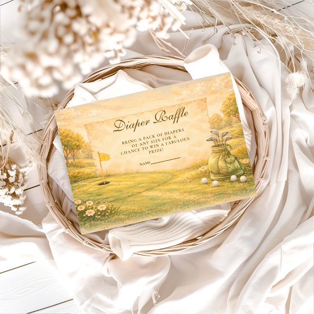 Elegant Golf Club Diapper Raffle Begleitkarte (Von Creator hochgeladen)