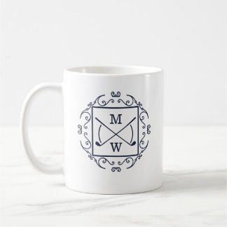 Elegant Golf Clubs Monogram Kaffeetasse