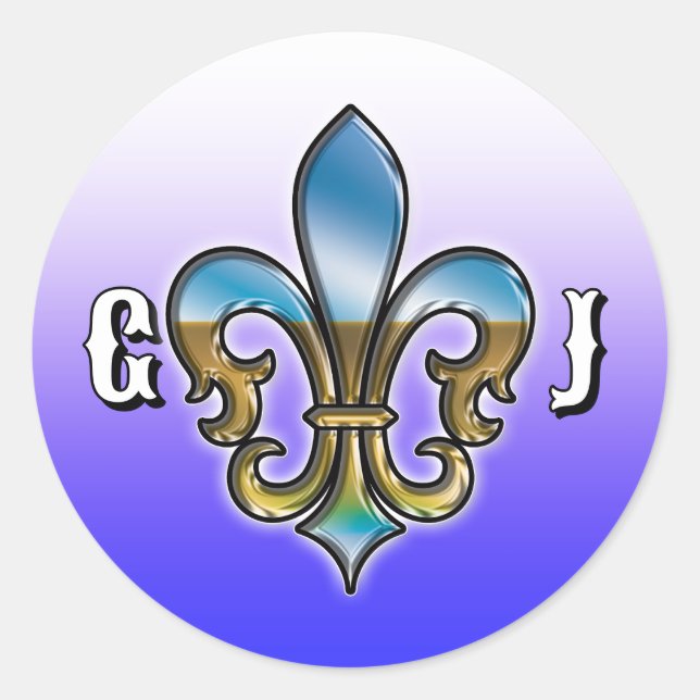 Elegant Golf Monogram Design Runder Aufkleber (Vorderseite)