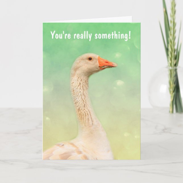 Elegant Goose Happy Birthday Card Karte (Vorderseite)