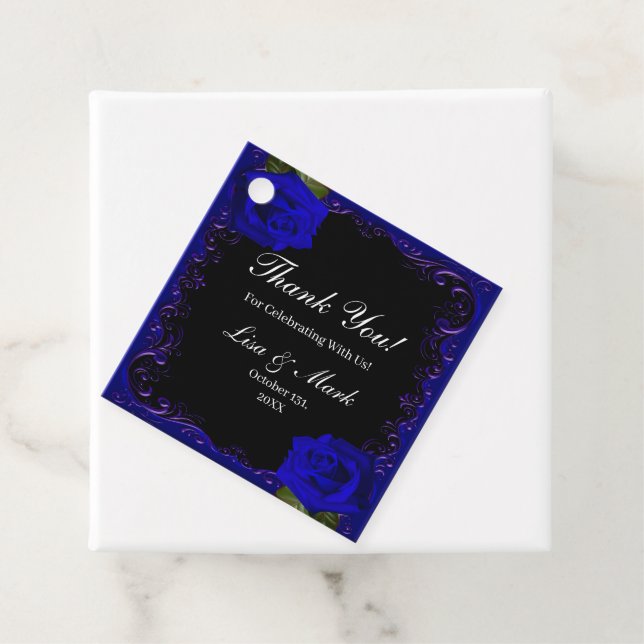 Elegant Goth Blue Rose Geschenkanhänger (Beispiel)