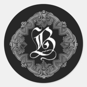 Elegant Goth Initial B Aufkleber