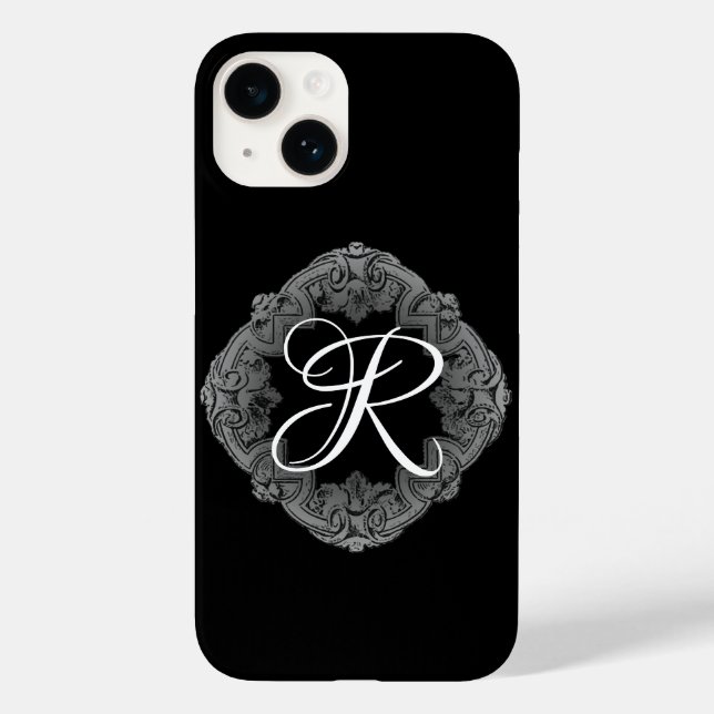 Elegant Goth Initial Case-Mate iPhone Hülle (Rückseite)