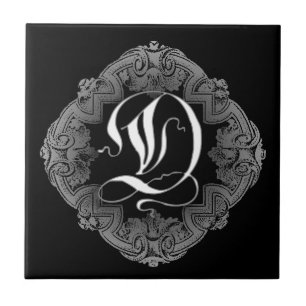 Elegant Goth Initial D Fliese
